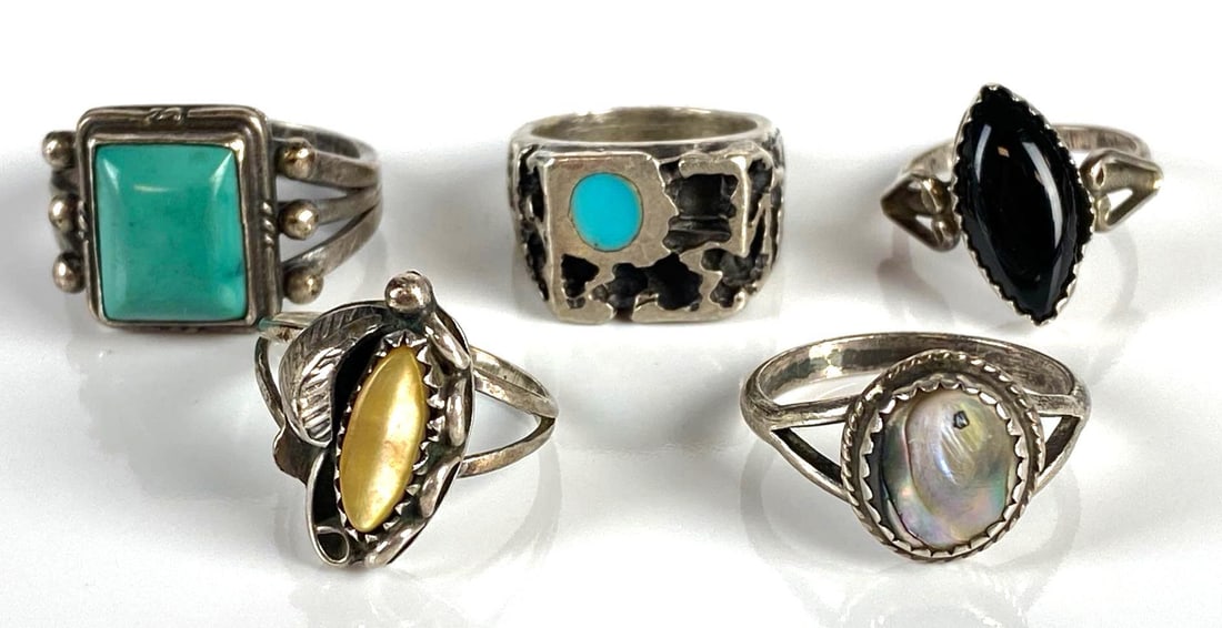 Group of 5 Sterling Silver Rings (1 of 3)