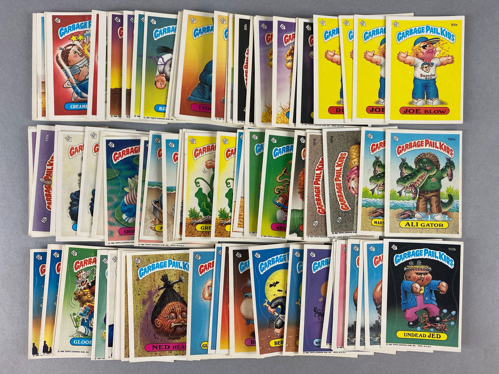 1986 Topps Garbage Pail Kids Series 3 Complete Set + Variations 88 Cards: Mainly EX, 84 A,B, 110 A,B, 113 A,B, have 2 different backs