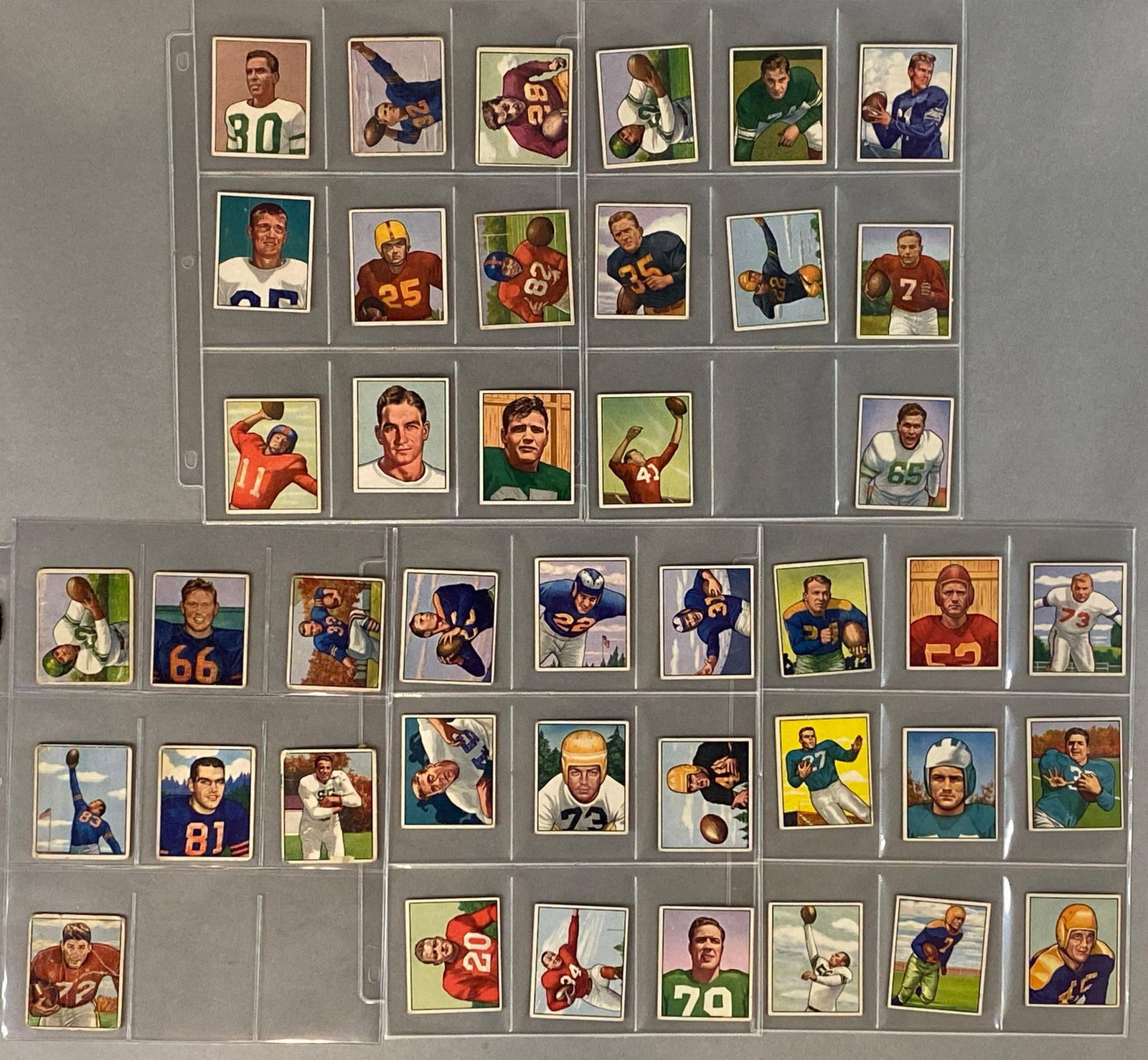 42 - 1950 Bowman Football Cards: Conditions vary Low - EX