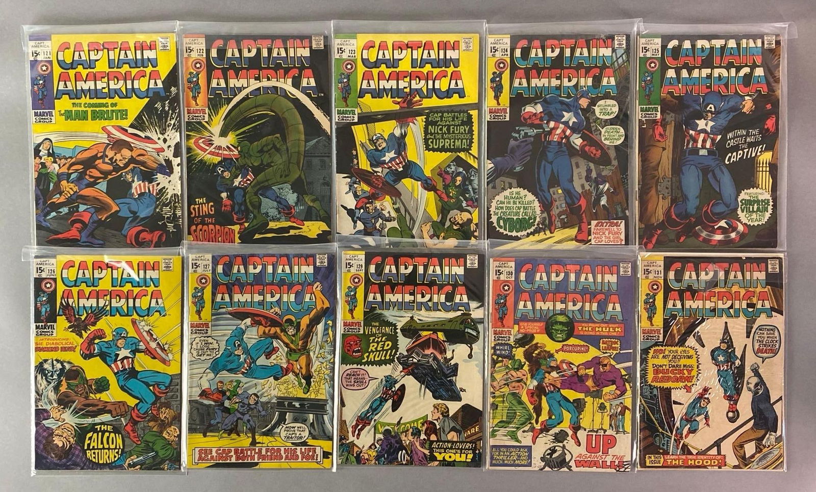 Group of 10 Marvel Captain America Comic Books (1 of 3)