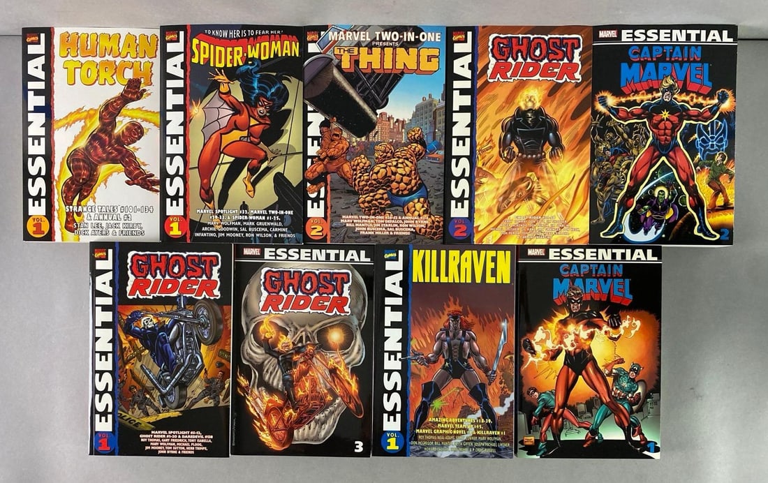 Group of 9 Marvel Essential Comic Books (1 of 3)
