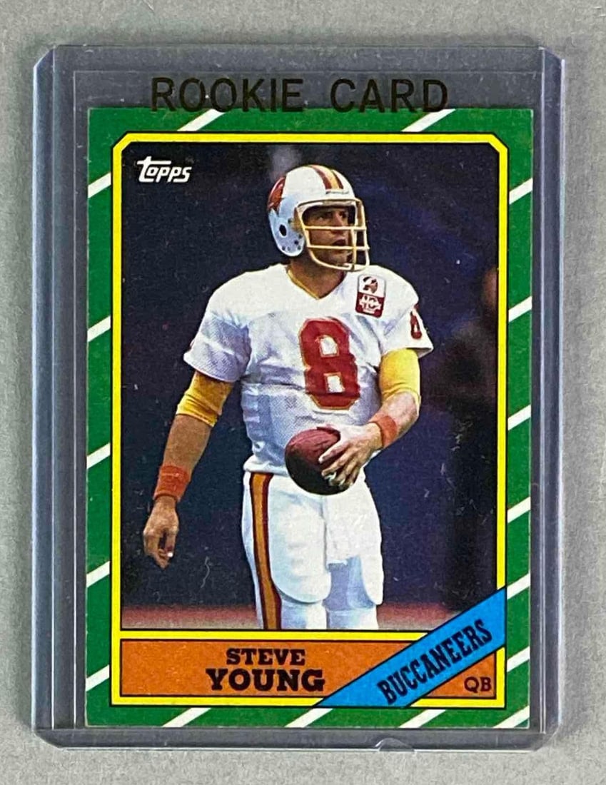 1986 Topps No. 374 Steve Young Rookie Football Card: NFL, Quarterback, Buccaneers.