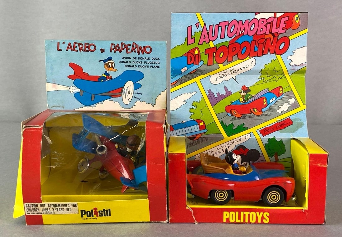 Group of 2 PoliToys Walt Disney Mickey Mouse and Donald Duck Die-Cast Vehicles (1 of 5)