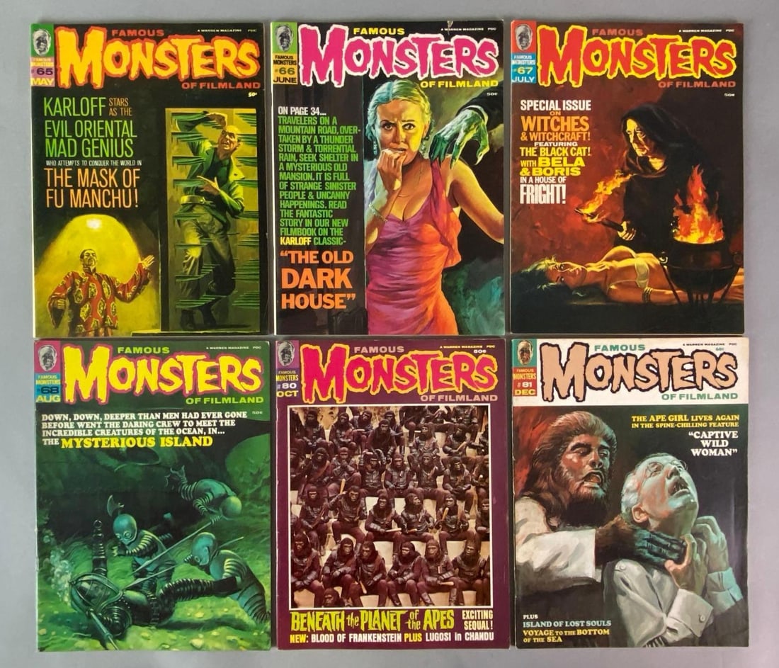 Group of 6 Warren Magazine Famous Monsters of Filmland Magazines (1 of 4)