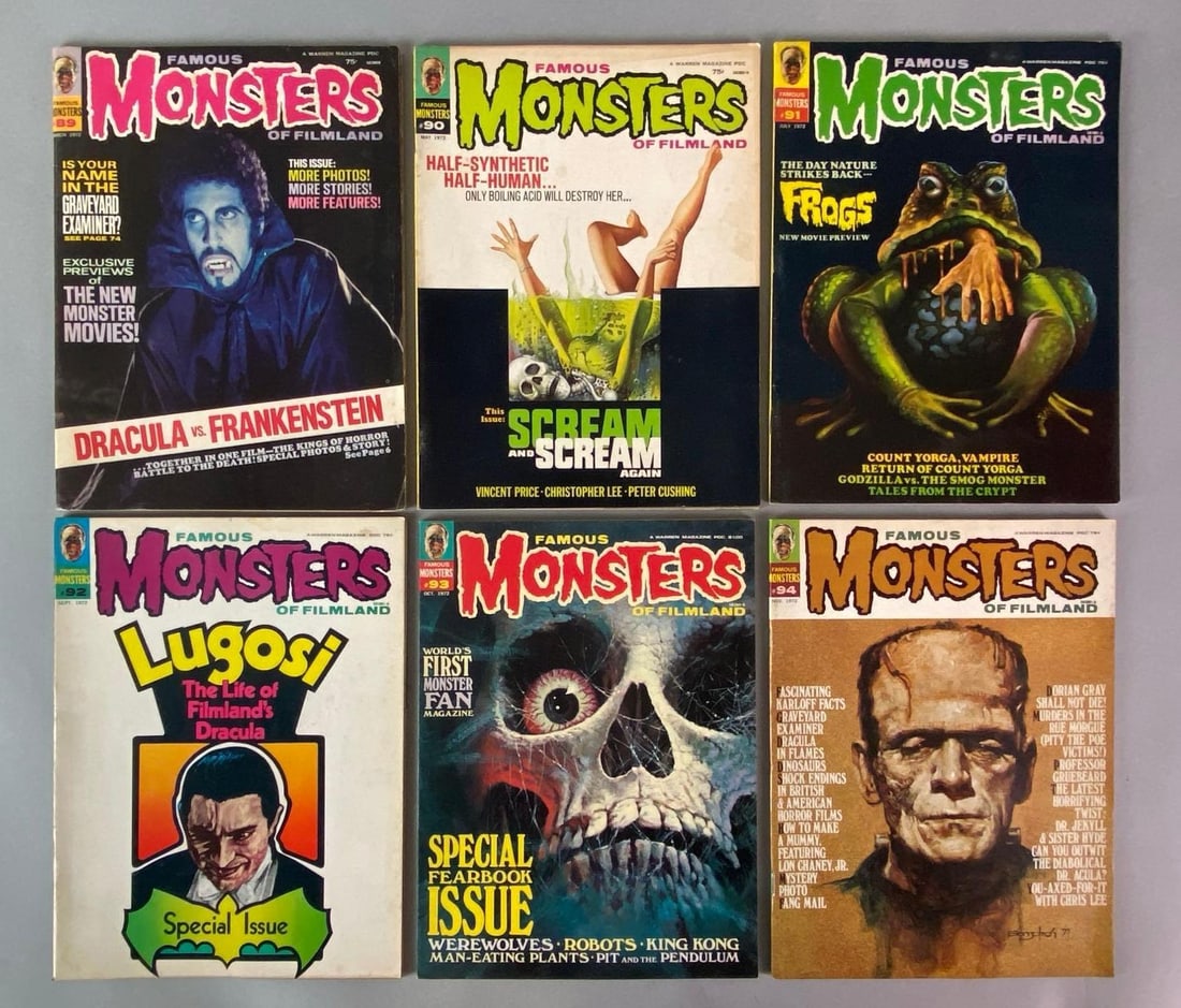 Group of 6 Warren Magazine Famous Monsters of Filmland Magazines (1 of 4)