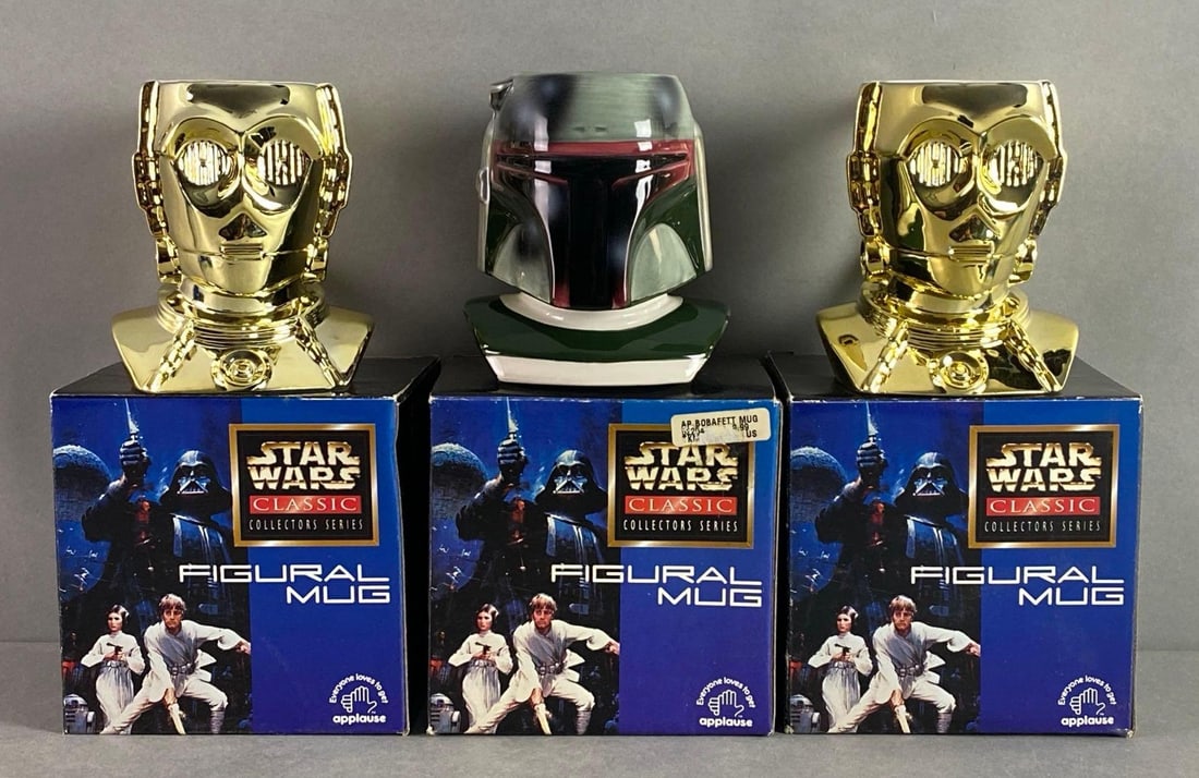 Group of 3 1997 Star Wars Classic Collectors Series Figural Mugs (1 of 4)