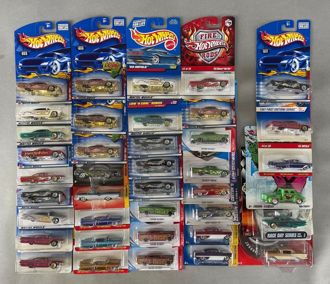 Group of 35+ Mattel Hot Wheels 1950s Chevy Die-Cast Cars (1 of 3)