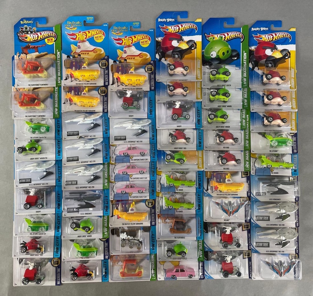 Group of 55 Mattel Hot Wheels Cartoon Die-Cast Vehicles (1 of 4)