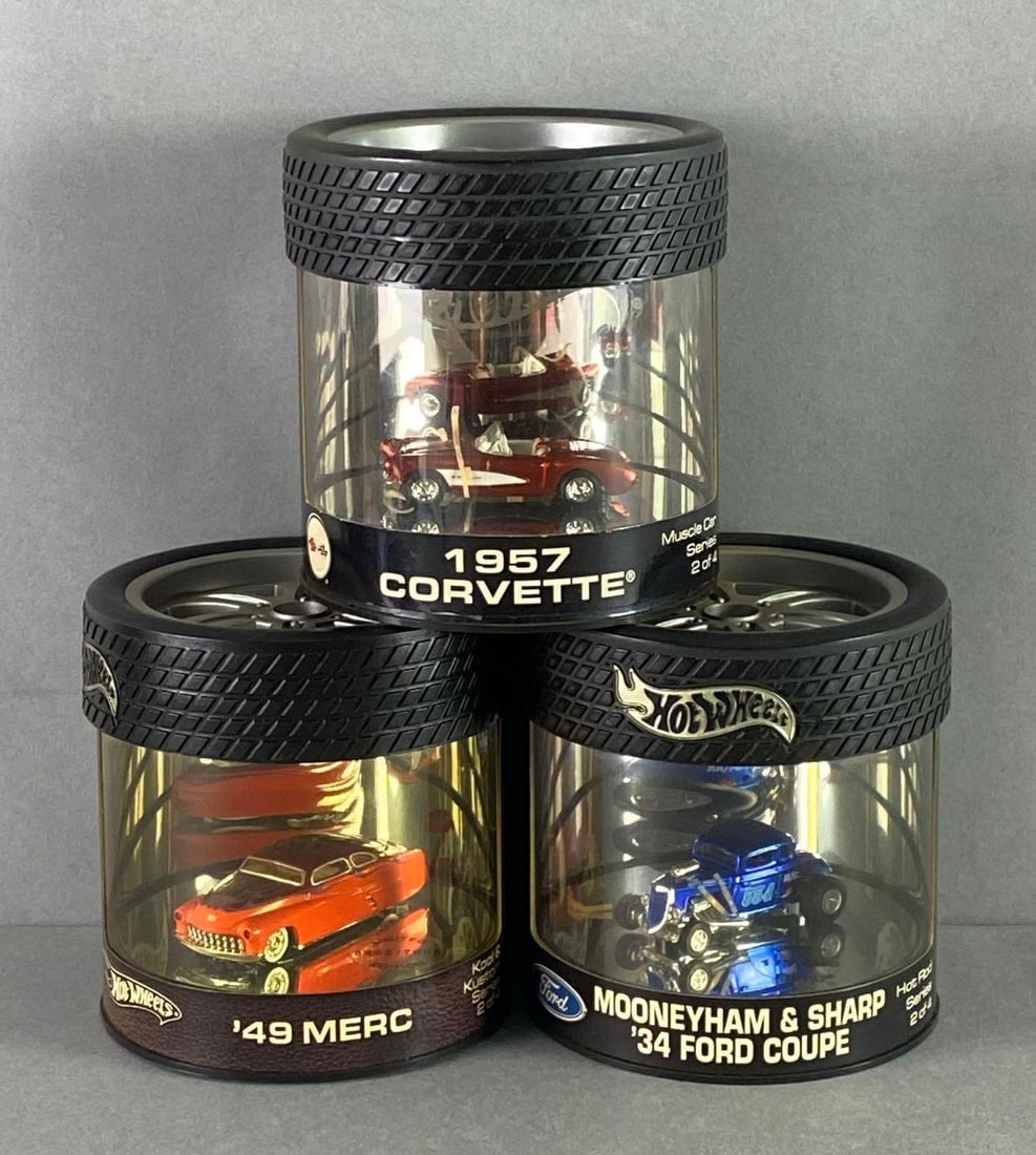 Mattel Hot Wheels Iconic Die-Cast Cars: Limited edition of 15000, includes 1957 Corvette, 1949 Mercury and Moonryham and Sharp 1934 Ford Coupe