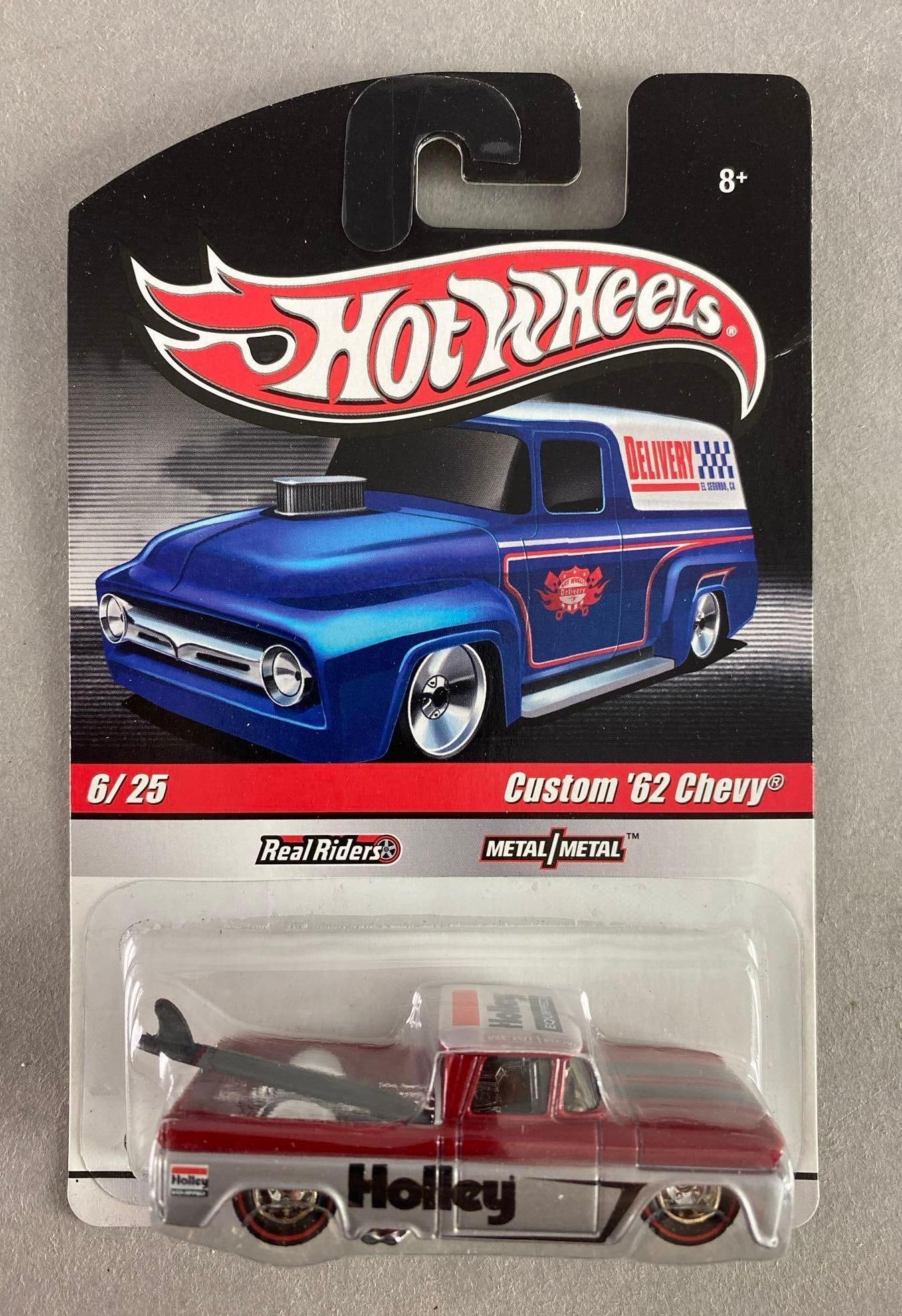 Mattel Hot wheels Custom 1962 Holley Chevy: Die-cast, real Riders