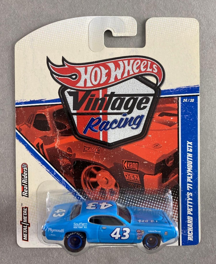Mattel Hot Wheels Vintage Racing No. 43 Richard Perry’s 1971 Plymouth GTX: Die-cast, real riders