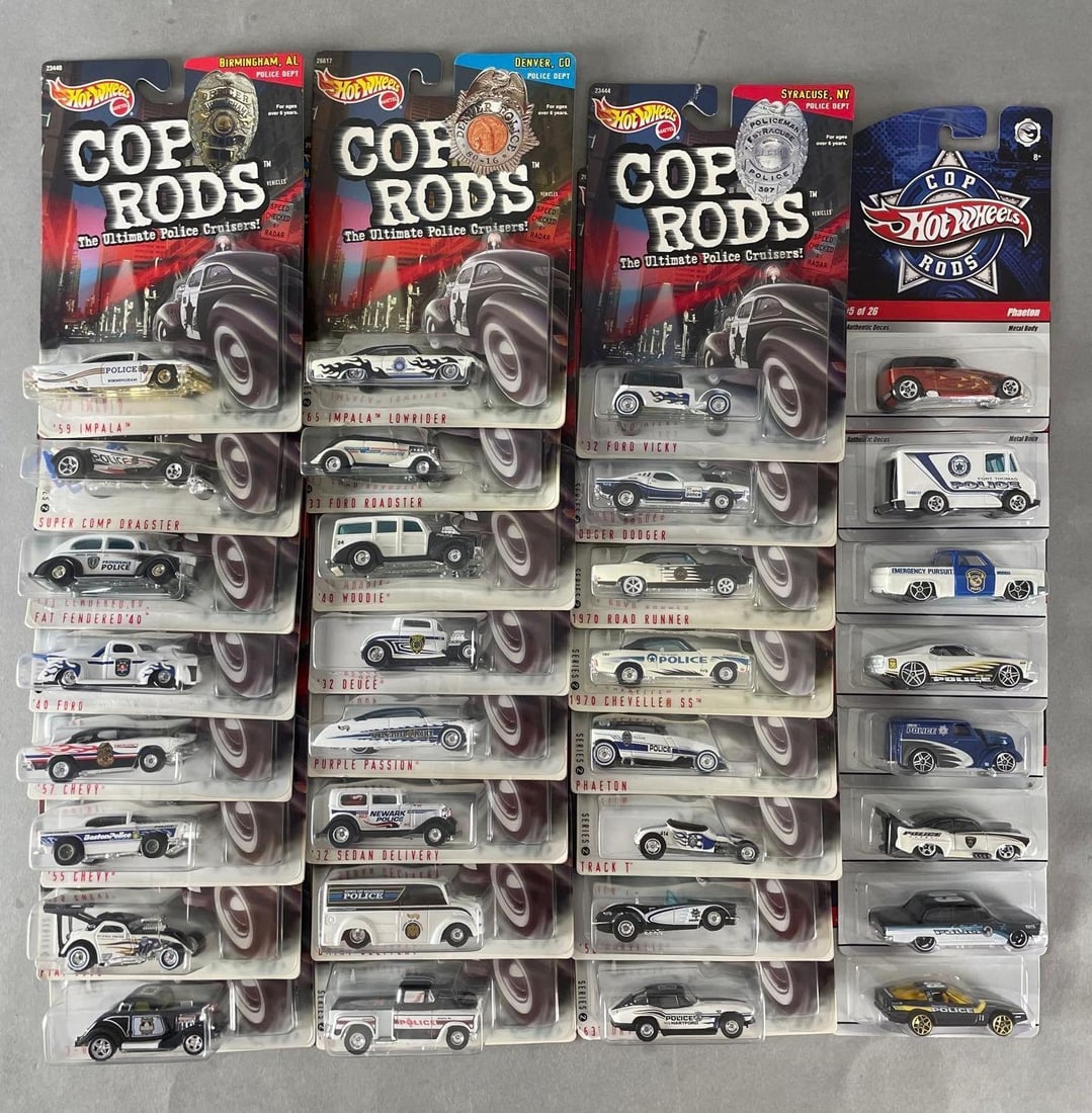 Group of 30+ Mattel Hot Wheels Cop Rod Die-Cast Cars (1 of 4)
