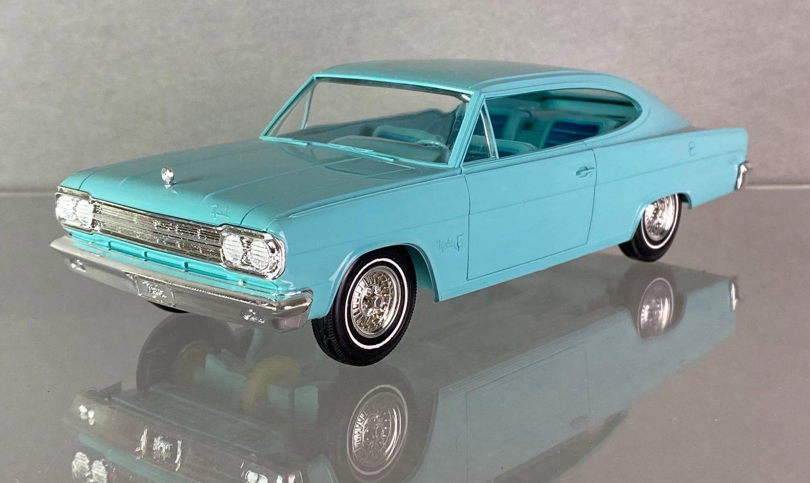 1966 Rambler Marlin Turquoise Dealership Promo Car: 1/25 scale, AMC, With friction.