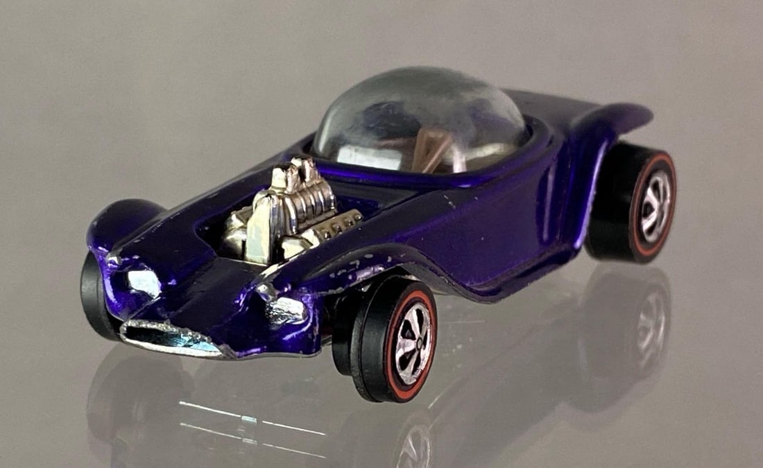 Hot Wheels Redline Beatnik Bandit Die-Cast Vehicle: 1968, Mattel, Die-Cast, Red Line Tires, Metallic Purple Body.