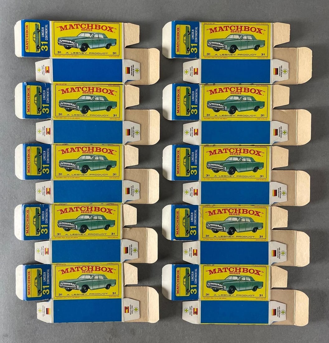 Group of 10 Matchbox E Type No. 31 Boxes (1 of 2)