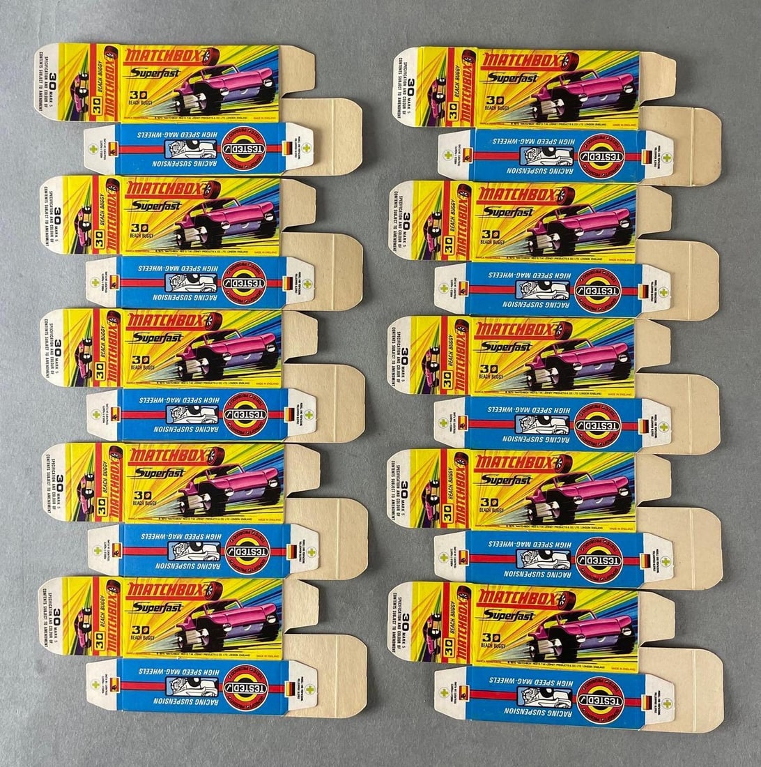 Group of 10 Matchbox Superfast H Type No. 30 Boxes (1 of 2)