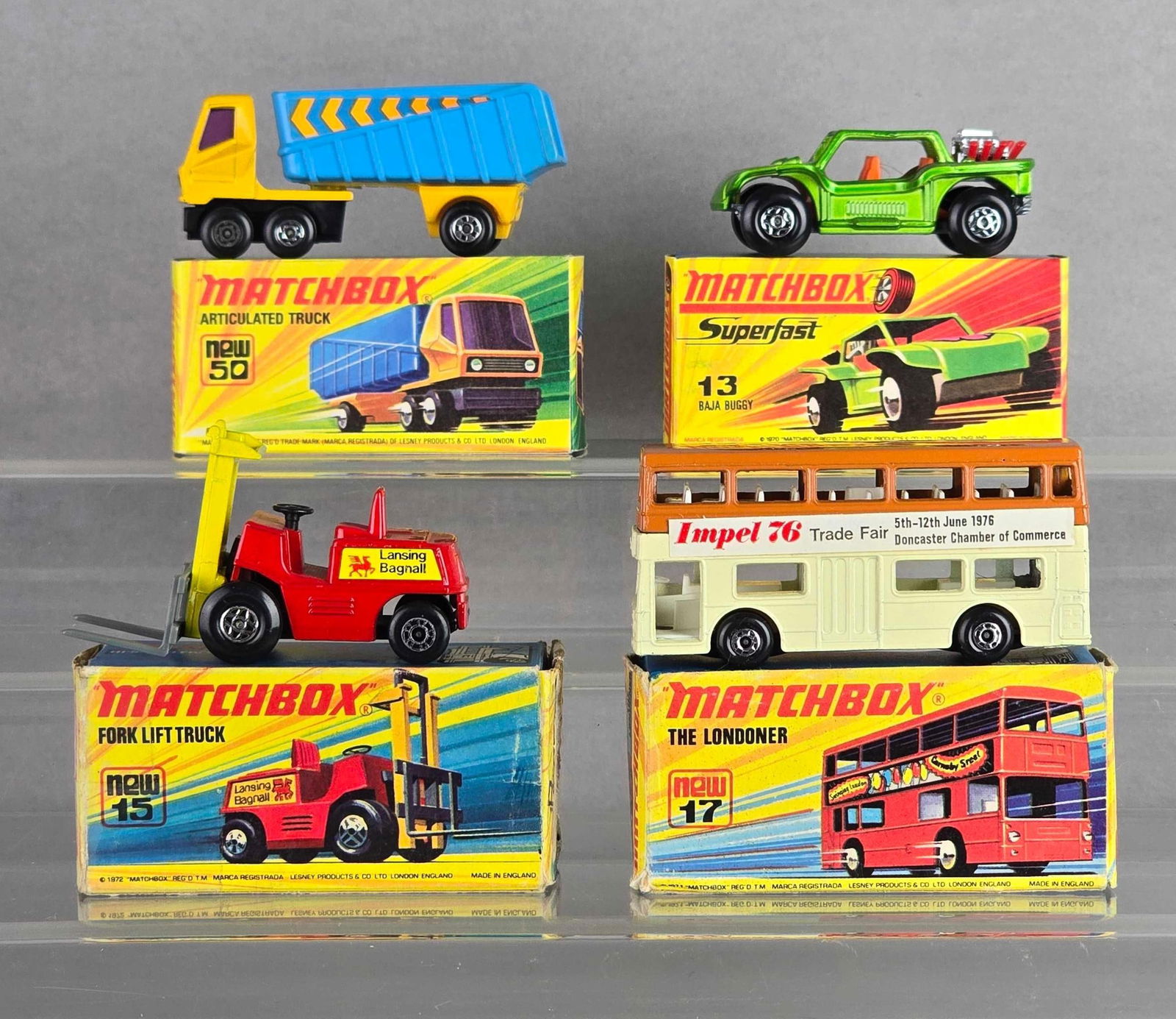 Group of 4 Matchbox No. 13, 15, 17 and 50 Die-Cast Vehicles (1 of 4)