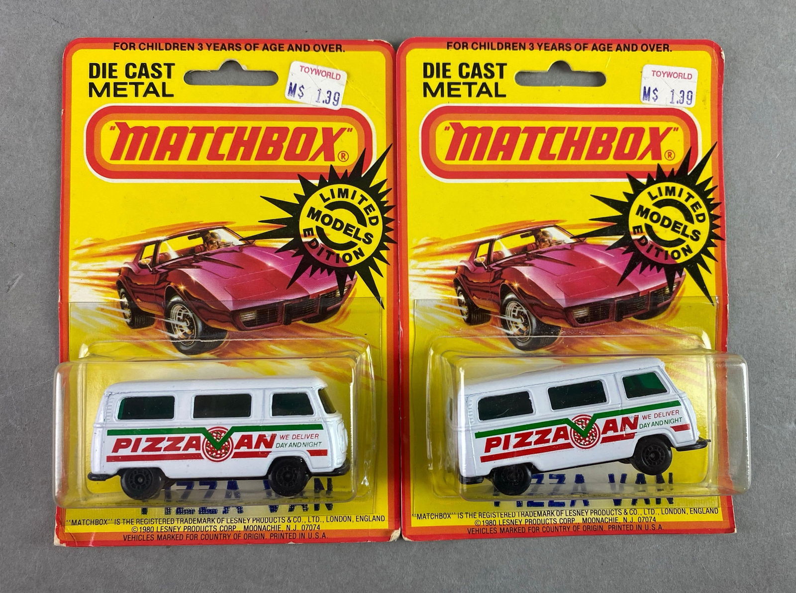 Group of 2 Matchbox Die-Cast Pizza Vans (1 of 2)