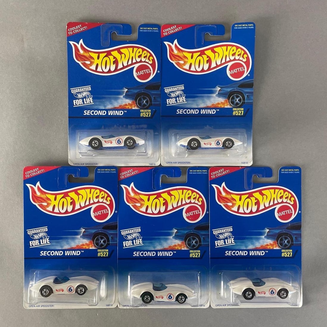 Group of 5 Mattel Hot Wheels Die-Cast Cars: Second wind