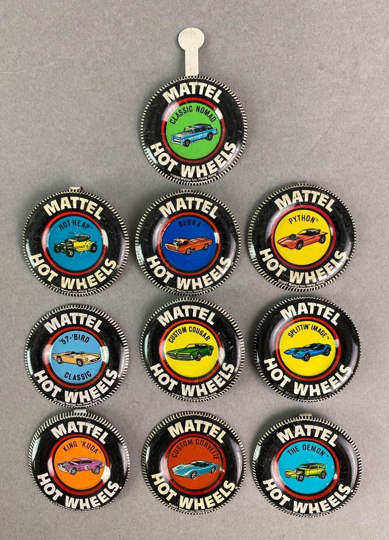 Group of 10 Hot Wheels Redline Metal Collectors Buttons/Badges (1 of 2)