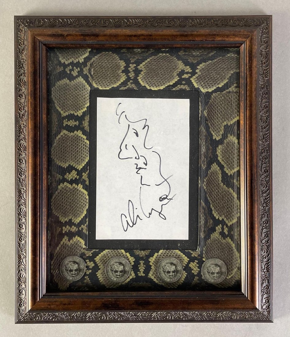 Signed Alice Cooper Sketch on Paper (1 of 4)
