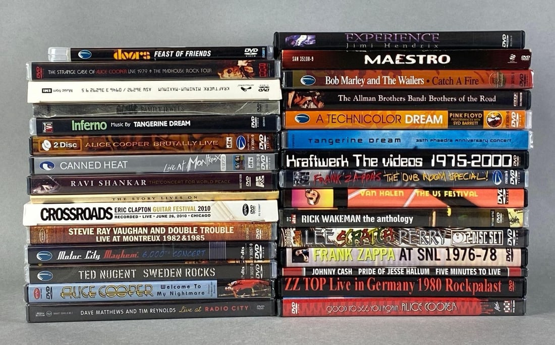 Group of 30 Iconic Artist/Bands Live Recordings DVDs (1 of 3)