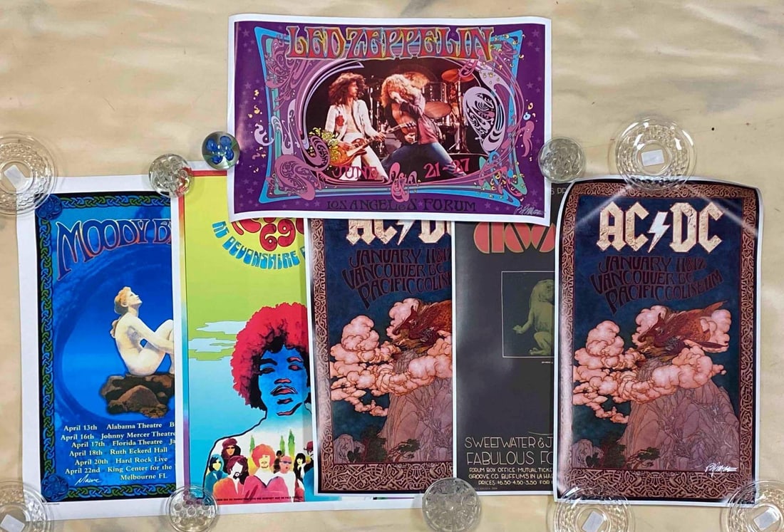 Group of 6 Classic Rock Band Posters (1 of 3)