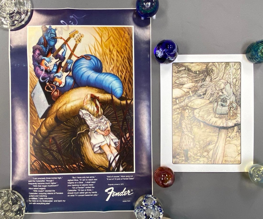 Group of 2 Alice in Wonderland Caterpillar Art Posters (1 of 4)