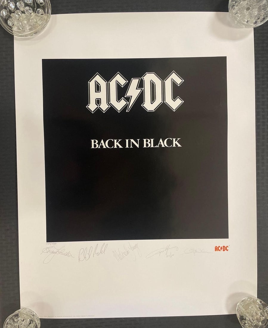 Limited Edition AC/DC Back in Black Lithograph (1 of 3)