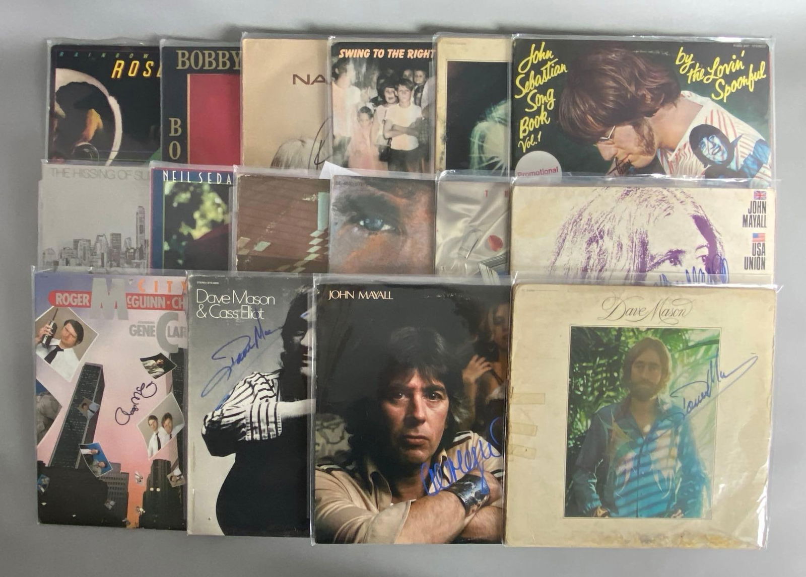 Group of 16 Signed Vinyl Record Albums with LOAs (1 of 6)