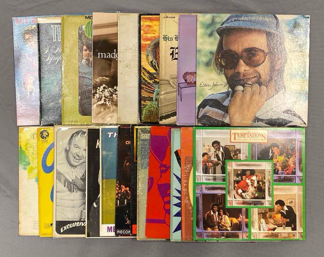 Group of 70+ Vintage Vinyl Records Including Elton John and More: Includes The Supremes, Steppenwolf, Madonna, The Monkees, Elvis, and more.