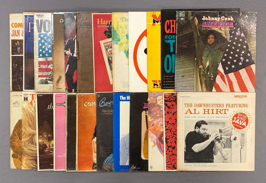 Group of 60+ Vintage Vinyl Records Including Johnny Cash and More (1 of 4)