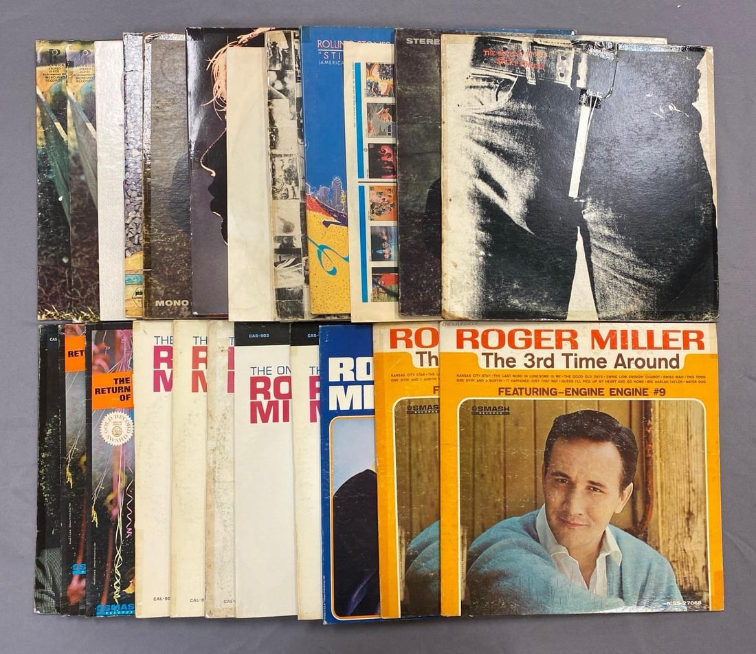 Group of 60+ Vintage Vinyl Records Including The Rolling Stones, Roger Miller and More (1 of 4)