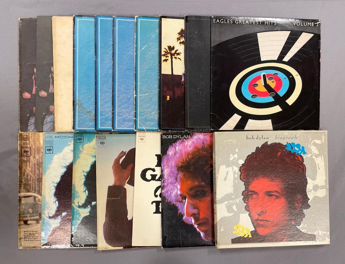 Group of 60+ Vintage Vinyl Records Including Bob Dylan and More: Includes the eagles, Earth Wind and Fire, Duran Duran, and more