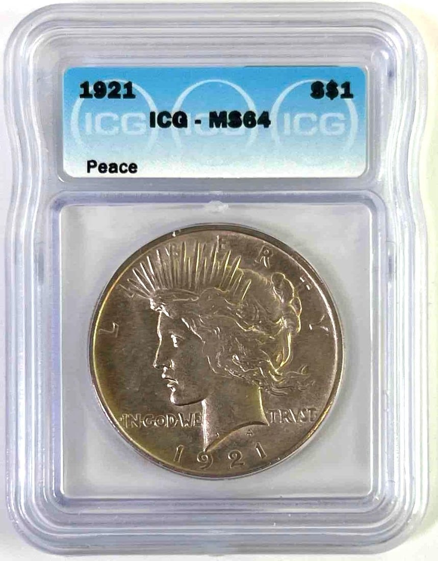 1921 P US Peace Silver Dollar ICG MS64 (1 of 2)