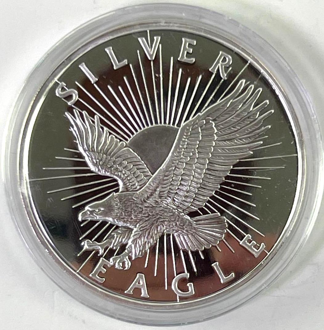 Proof Like 5 oz Sunshine Silver Eagle .999 Fine Silver Round in CAP (1 of 2)