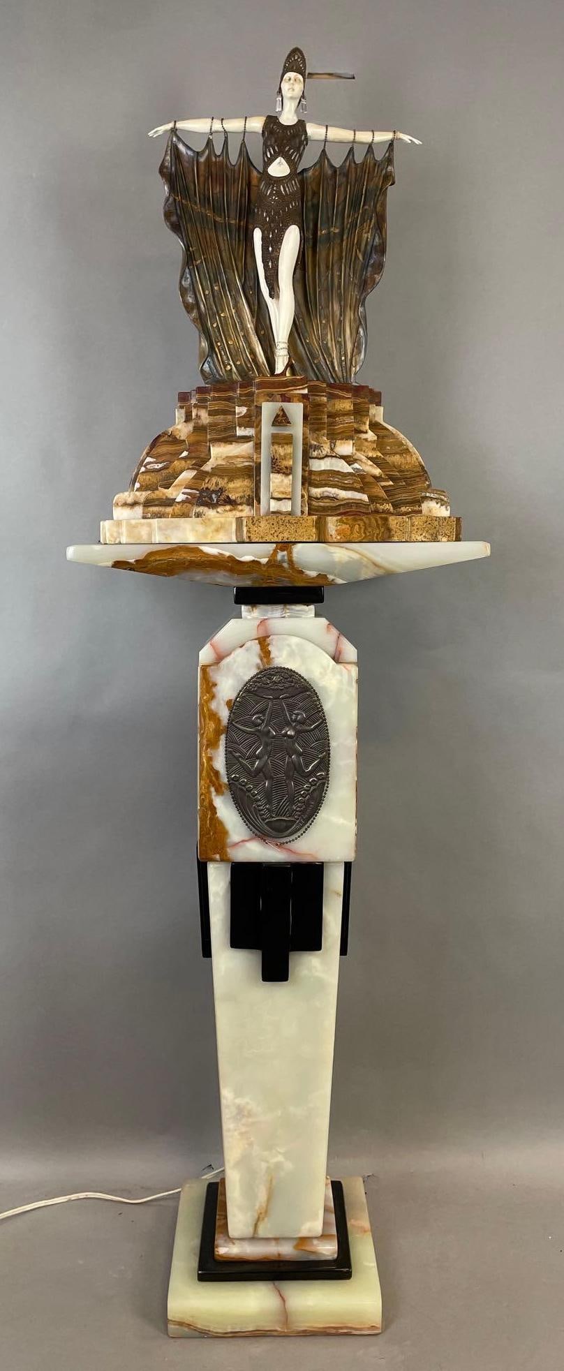 Rare Signed Demetre Chiparus Bronze and Marble Semiramis Statue (1 of 17)