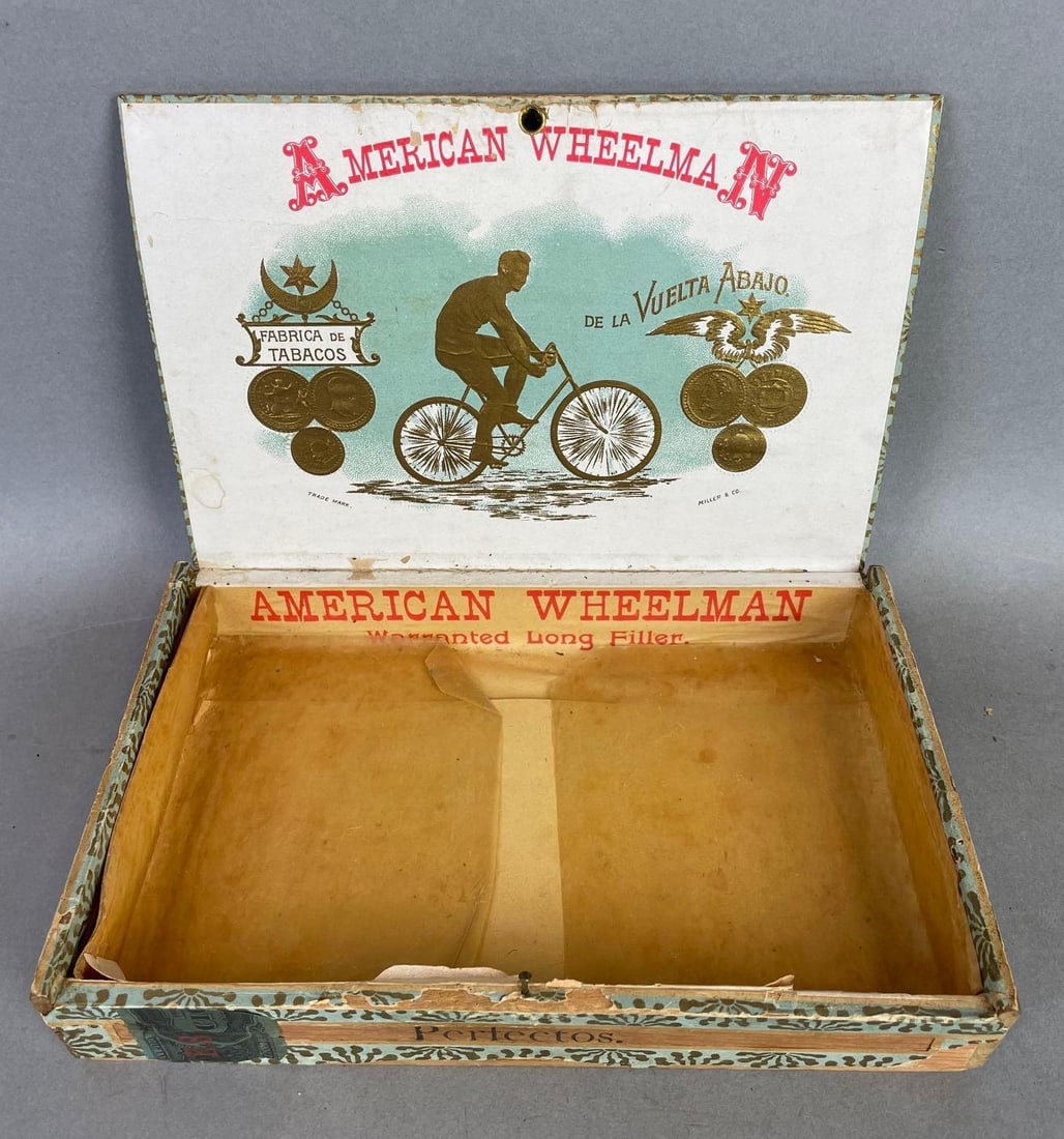 Antique American Wheelman Perfectos Cigar Box (1 of 4)