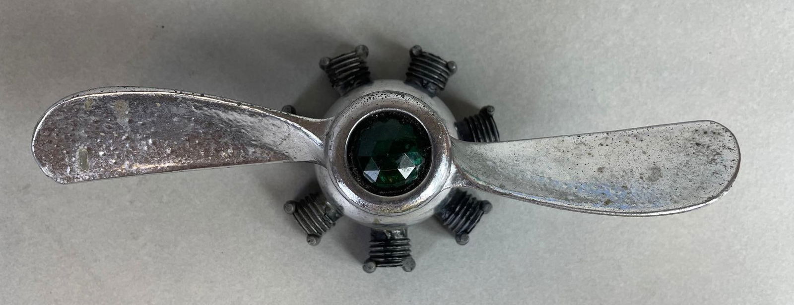 Antique Radial Engine Propeller Motion Automobile Hood Ornament (1 of 3)