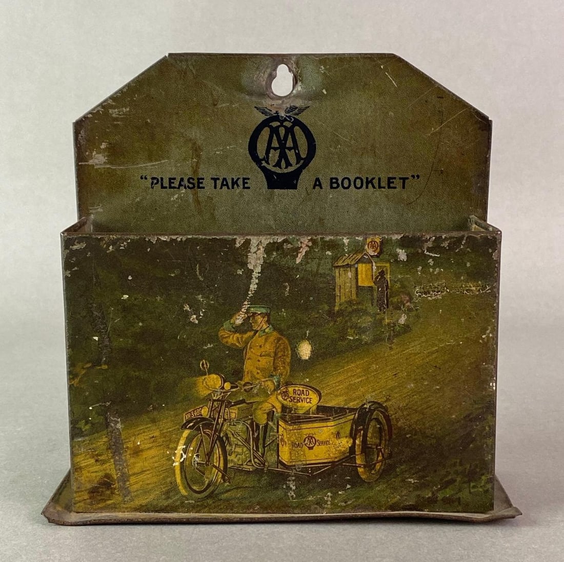 Antique Automobile Association Road Service Tin Booklet Holder (1 of 6)