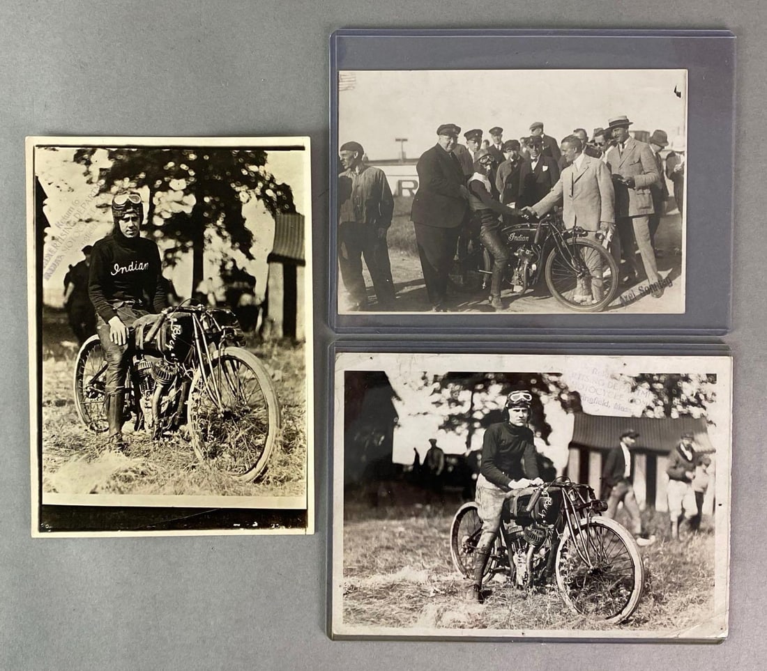 Group of 3 Vintage Indian Motorcycle Racer Photographs (1 of 5)