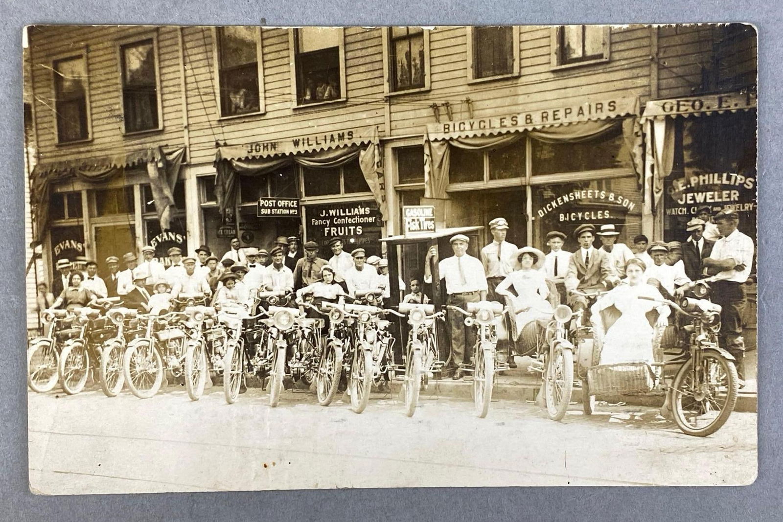1913 Lima, Ohio Motorcycle Group Real Photo Postcard (1 of 2)