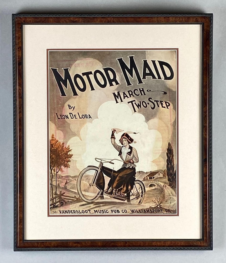 Leon De Lora Motor Maid March Two-Step Advertising Lithograph Print (1 of 3)