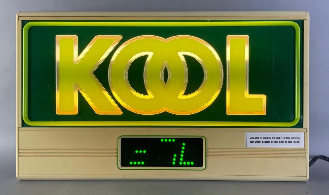 Kool Cigarettes Light Up Advertising Digital Clock (1 of 3)