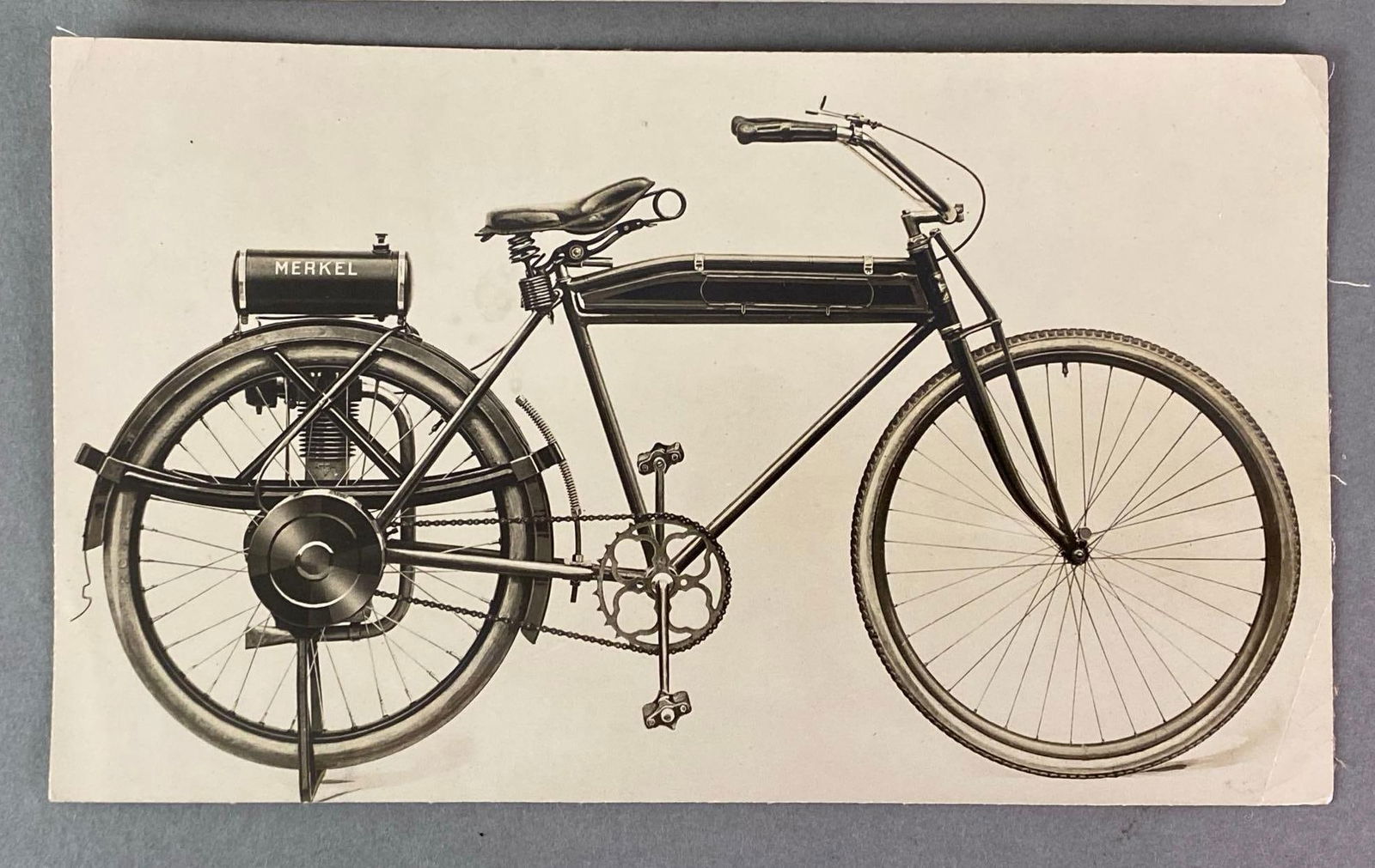 Vintage 1919-1920 Flying Merkel Motor Wheel Factory Photograph (1 of 2)