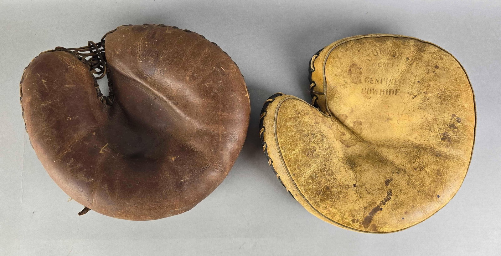 Group of 2 Vintage Leather Baseball Mitts (1 of 2)