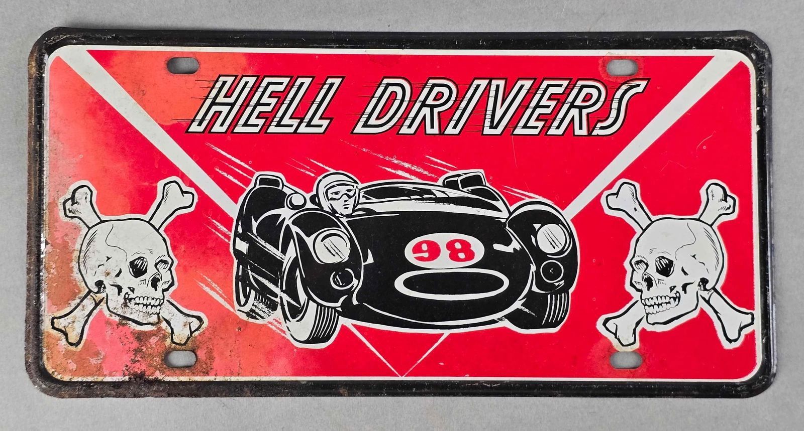 Vintage Hell Drivers Car Show Souvenir Vanity Plate (1 of 2)