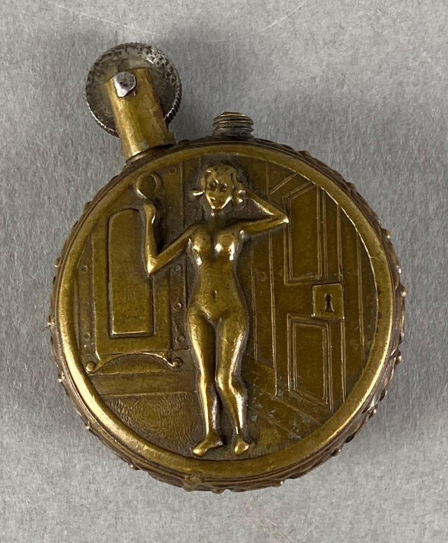 Vintage Brass Peeping Tom Lighter (1 of 3)