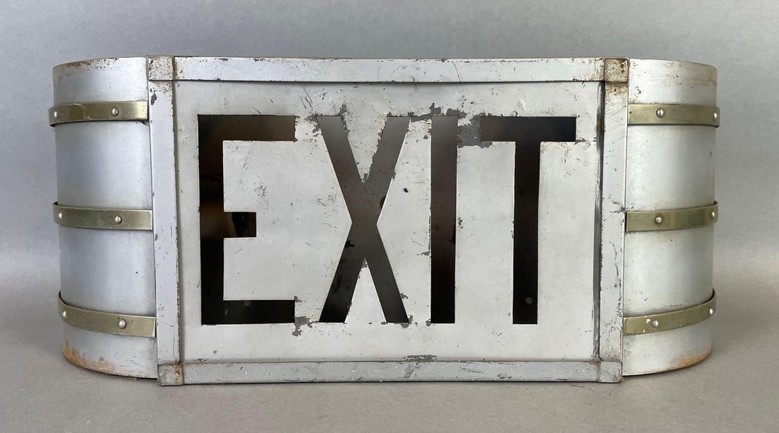 Vintage Metal Light-Up Exit Sign (1 of 3)