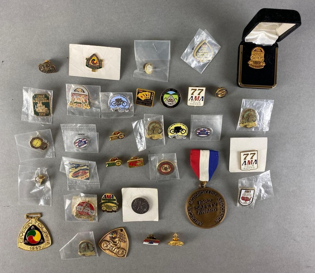 Group of 1960s-1990s AMA Assorted Pins (1 of 3)